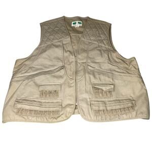 Vintage Game Winner Sportswear Khaki Duck Canvas Bird Hunting Fishing Vest XL